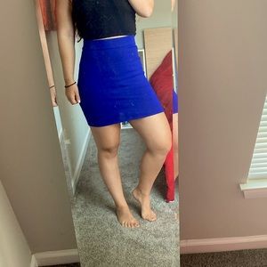Blue Mini Pencil Skirt